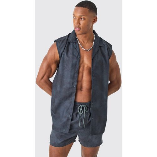 Ensemble avec chemise délavée et short de bain - M - Boohooman - Modalova