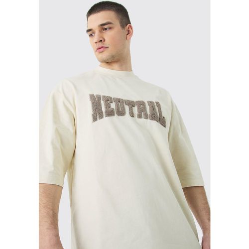 Tall Oversized Half Sleeve Borg Applique T-shirt - Boohooman - Modalova
