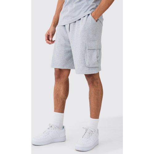 Oversized Drop Crotch Cargo Pocket Jersey Shorts - Boohooman - Modalova