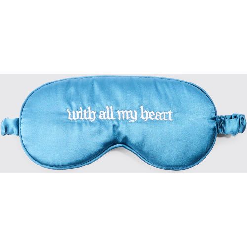 Masque de nuit satiné à slogan - One Size - Boohooman - Modalova