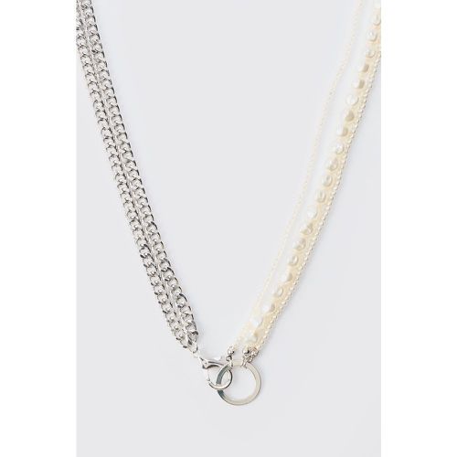 Collier en chaîne et perles - ONE SIZE - Boohooman - Modalova