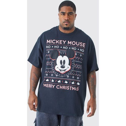 Grande taille - T-shirt de Noël oversize à imprimé Mickey - - XXXL - Boohooman - Modalova