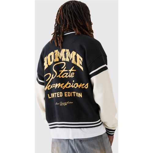 Veste universitaire oversize à broderie - M - Boohooman - Modalova