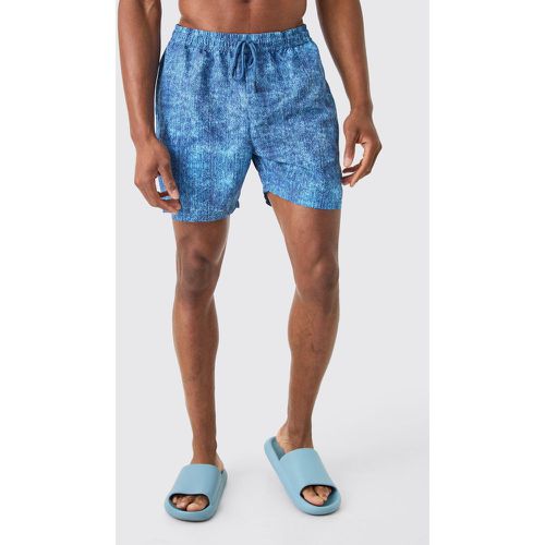 Short de bain mi-long effet jean - S - Boohooman - Modalova