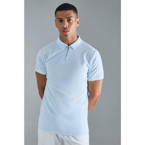 Polo cintré à col zippé - S - Boohooman - Modalova