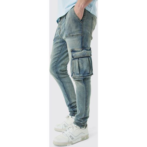 Tall - Jean cargo skinny homme - 30 - Boohooman - Modalova