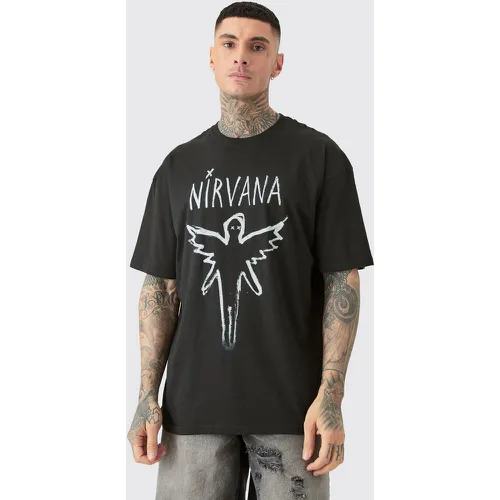 Tall Oversize Nirvana License T-shirt Black - Boohooman - Modalova