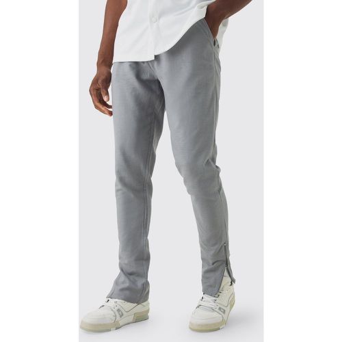 Pantalon skinny en lin à taille fixe - 28 - Boohooman - Modalova