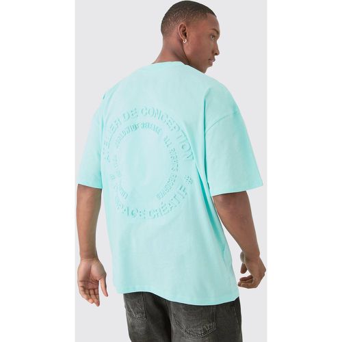 Oversized Extended Neck Circle Embossed T-shirt - Boohooman - Modalova