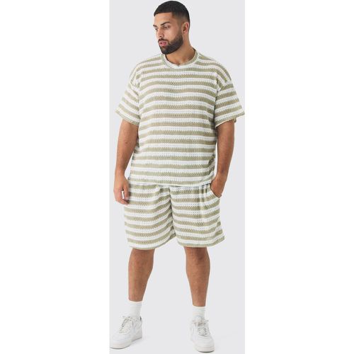 Grande taille - Ensemble de basket à rayures et crochet - XXXL - Boohooman - Modalova