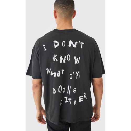 T-shirt oversize à slogan I Don't Know What I'm Doing Either - L - Boohooman - Modalova