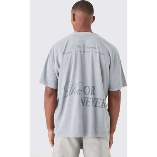Oversized Now Or Never Washed T-shirt - Boohooman - Modalova