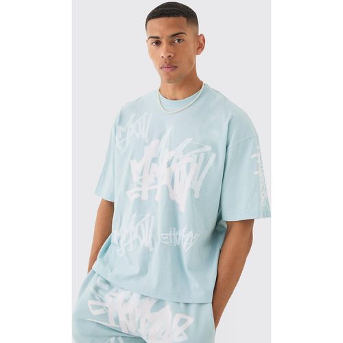 T-shirt oversize à imprimé graffiti - M - Boohooman - Modalova