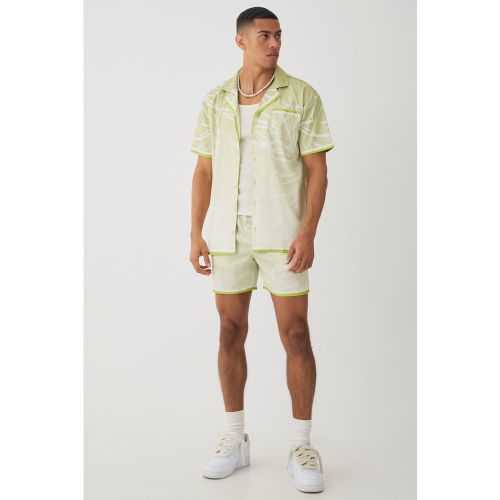 Ensemble satiné avec chemise oversize et short - L - Boohooman - Modalova