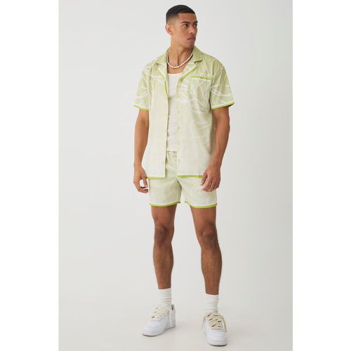 Ensemble satiné avec chemise oversize et short - S - Boohooman - Modalova