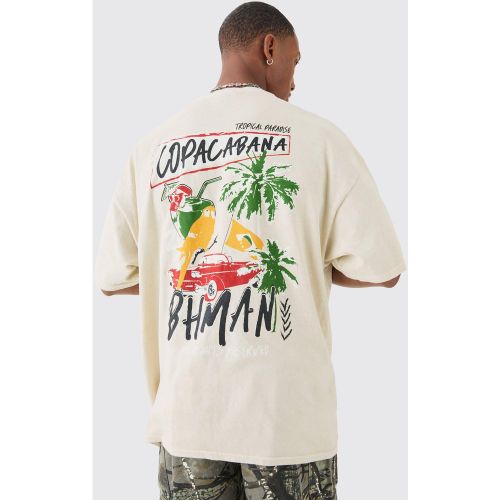 T-shirt oversize à imprimé Copacabana - S - Boohooman - Modalova