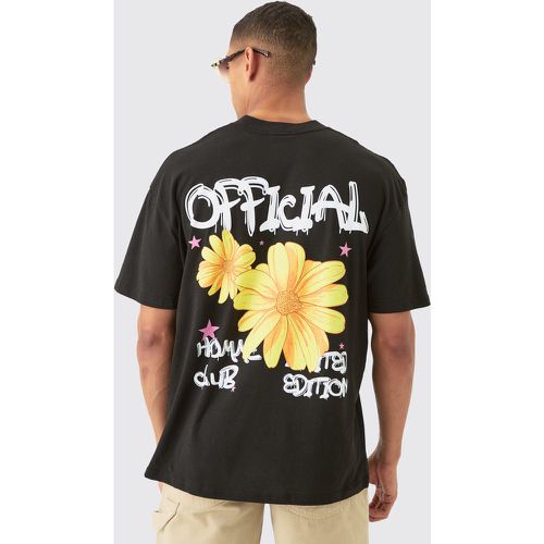 Oversized Sunflower Doodle Print T-shirt - Boohooman - Modalova