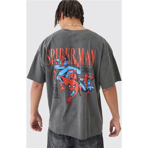 Oversized Marvel Spiderman Wash License T-shirt - Boohooman - Modalova