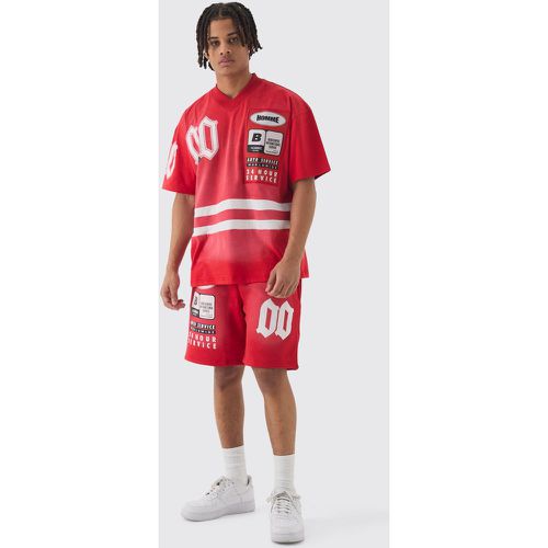 Ensemble oversize délavé à col V et short - L - Boohooman - Modalova