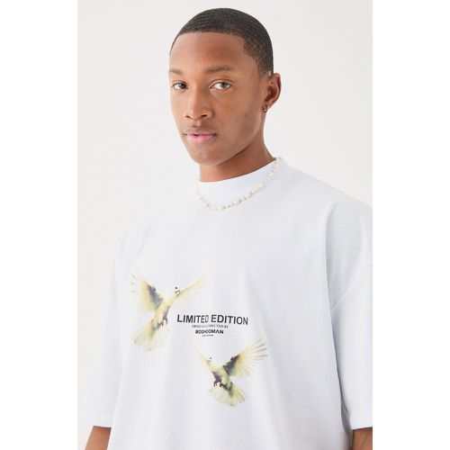 Oversized Boxy Extended Neck Limited Edition Dove T-shirt - Boohooman - Modalova