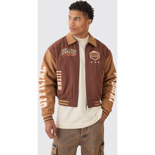 Bomber oversize universitaire homme - S - Boohooman - Modalova