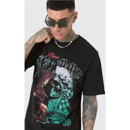 Tall Core Gothic Splice Print T-shirt In Black - Boohooman - Modalova