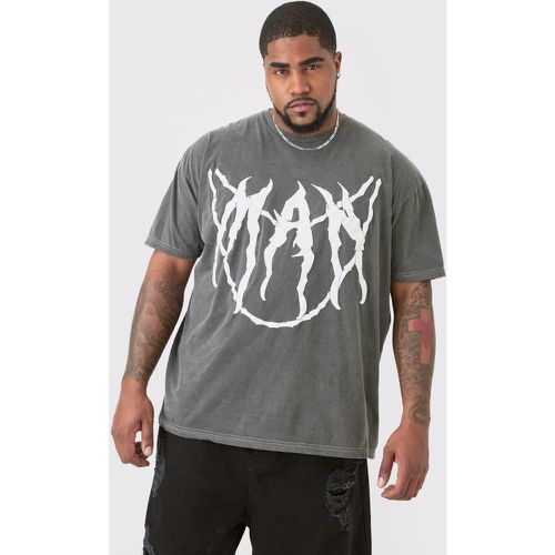 Plus Core Man Chain Puff Print T-shirt In Grey - - XXXL - Boohooman - Modalova