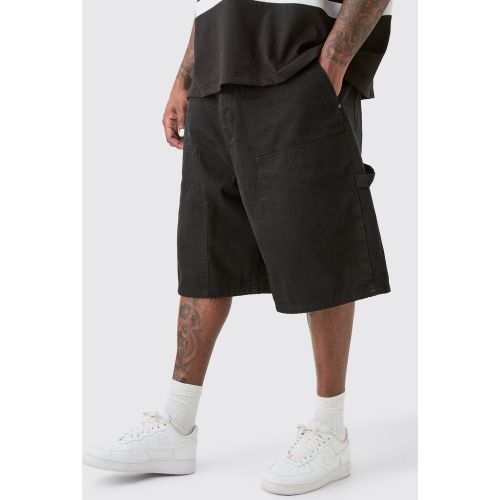 Grande taille - Bermuda en jean à détail charpentier - 38 - Boohooman - Modalova