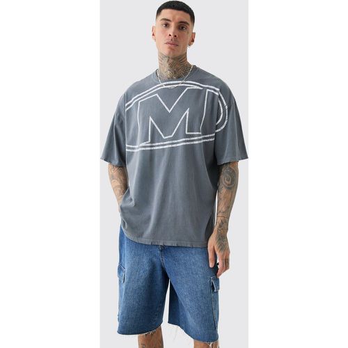 Tall - T-shirt oversize surteint imprimé - S - Boohooman - Modalova