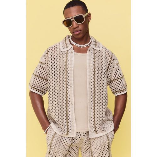 Chemise oversize rayée à coutures apparentes - S - Boohooman - Modalova