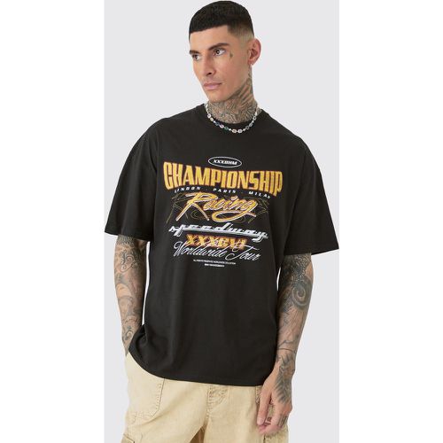 Tall Oversized Championship Moto Graphic T-shirt - Boohooman - Modalova