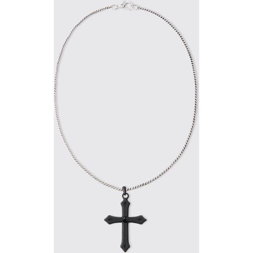Mm Cross Pendant Chain Necklace In Silver - Boohooman - Modalova