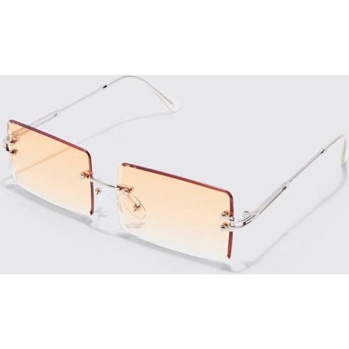 Lunettes de soleil carrées sans monture - ONE SIZE - Boohooman - Modalova