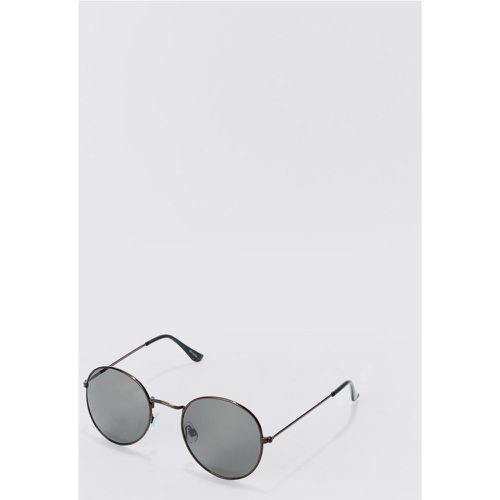 Lunettes de soleil rondes en métal - ONE SIZE - Boohooman - Modalova