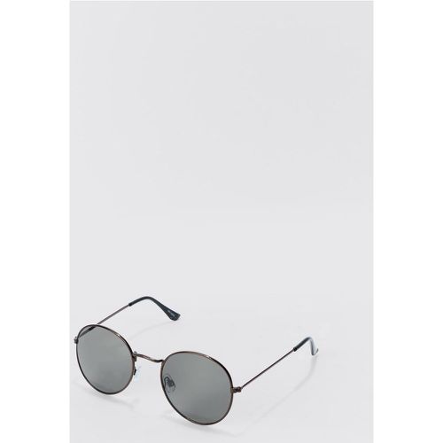 Round Metal Frame Sunglasses In Black - Boohooman - Modalova