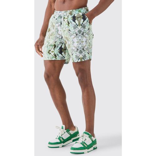 Short de bain mi-long à imprimé camouflage - S - Boohooman - Modalova