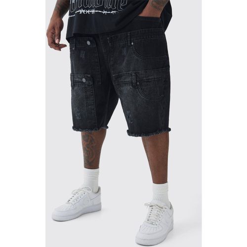 Grande taille - Short en jean à taille large - 38 - Boohooman - Modalova