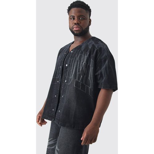 Grande taille - Chemise en jean à broderie - XXXL - Boohooman - Modalova