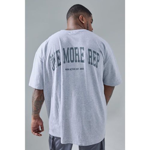 Plus Man Active Oversized One More Rep T-shirt - - XXXL - Boohooman - Modalova