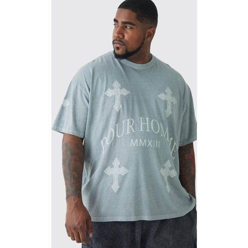 Grande taille - T-shirt imprimé croix - XXXL - Boohooman - Modalova