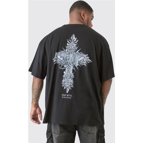 Plus Metallic Cross T-shirt In Black - - XXXL - Boohooman - Modalova