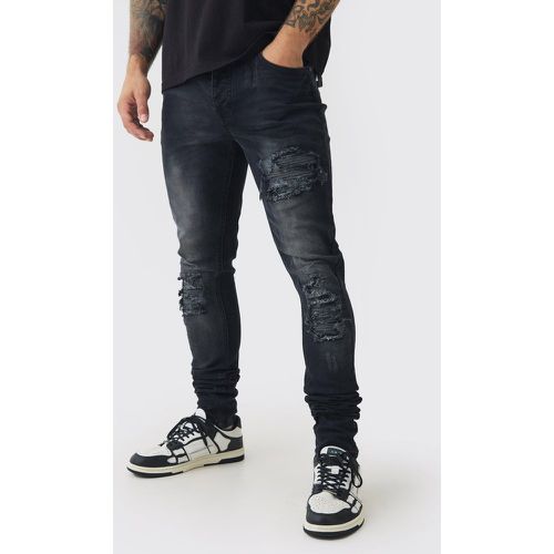 Jean skinny déchiré et réparé - 28R - Boohooman - Modalova