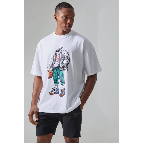 Man Active Oversized Athletic Basketball Graphic T-shirt - Boohooman - Modalova