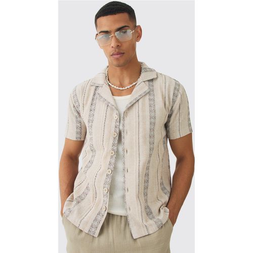 Chemise rayée en lin - S - Boohooman - Modalova