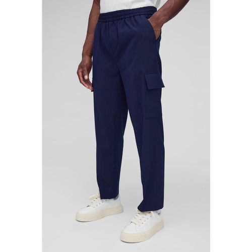 Pantalon cargo droit à taille élastiquée - 28 - Boohooman - Modalova