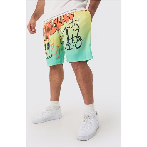 Grande taille - Short de basket mi-long en mesh à imprimé graffiti - XXXL - Boohooman - Modalova