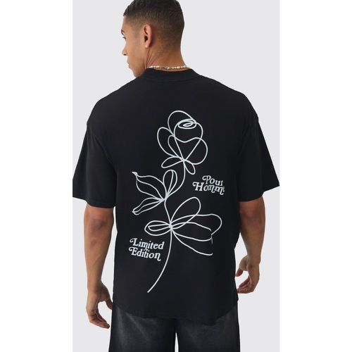 Oversized Official Floral Print T-shirt - Boohooman - Modalova
