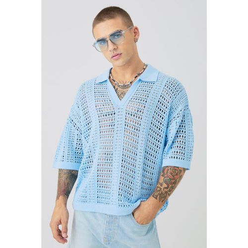 Polo oversize à col V et coutures apparentes - L - Boohooman - Modalova