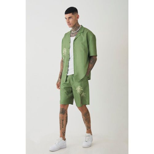 Tall - Ensemble imprimé avec chemise et bermuda - M - Boohooman - Modalova