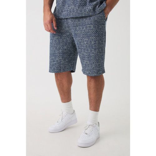 Grande taille - Short large à taille élastiquée et imprimé jacquard - XXXL - Boohooman - Modalova